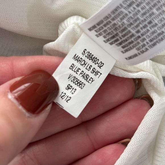 Old Navy Dress Paisley Shift Business Casual Church Preppy Blues Large B313 - Picture 8 of 9